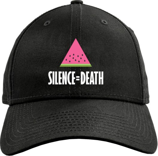ACT UP NY, SILENCE=DEATH Watermelon Baseball Cap to Benefit Palestine, BLACK