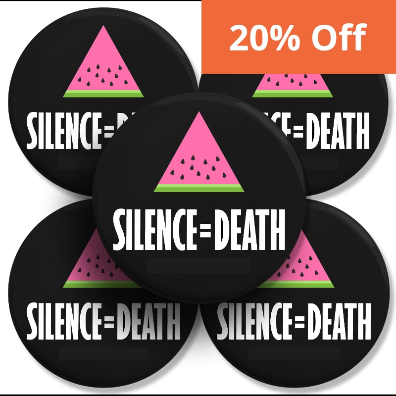 5-PACK: Silence=Death Watermelon BDS Button